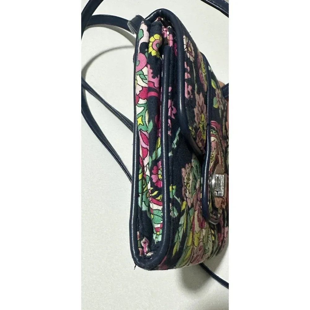 Vera Bradley Mini Turn Lock Crossbody PETAL PAISLEY Pink Floral Travel Bag Purse